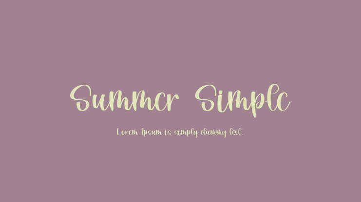 Summer Simple Font