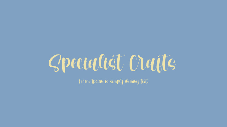 Specialist Crafts Font