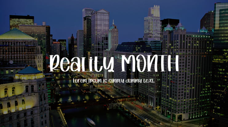Reality MONTH Font