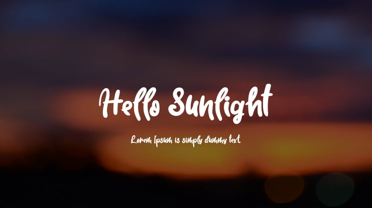 Hello Sunlight Font