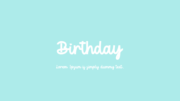 Birthday Font Family