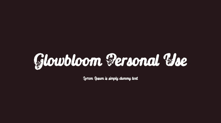 Glowbloom Personal Use Font