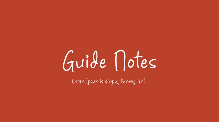 Guide Notes Font
