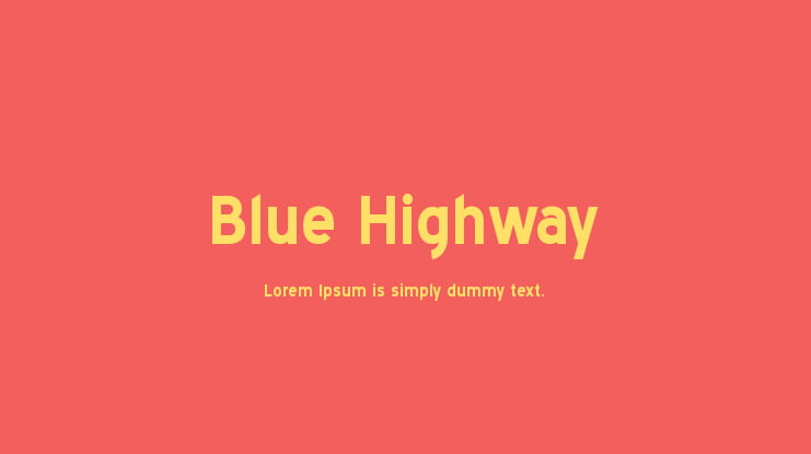 Blue Highway Font Family