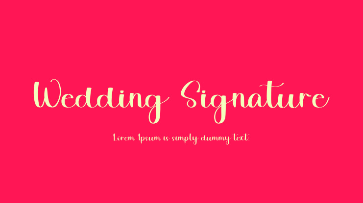 Wedding Signature Font