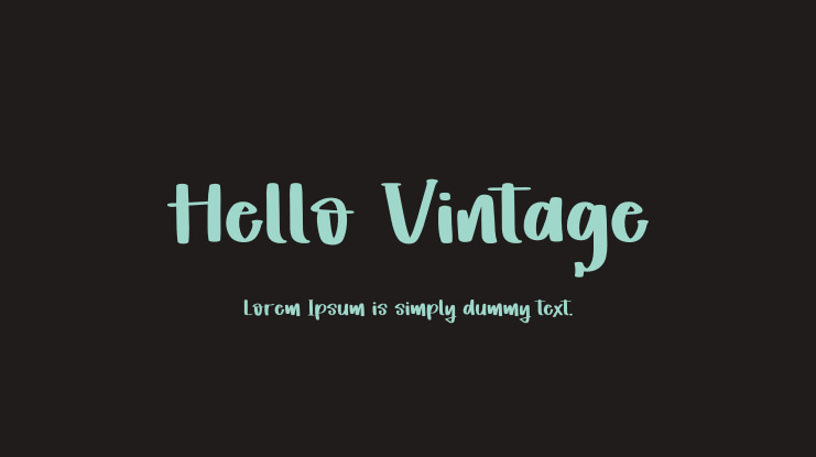 Hello Vintage Font