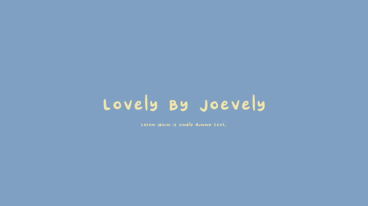 Lovely By Joevely Font