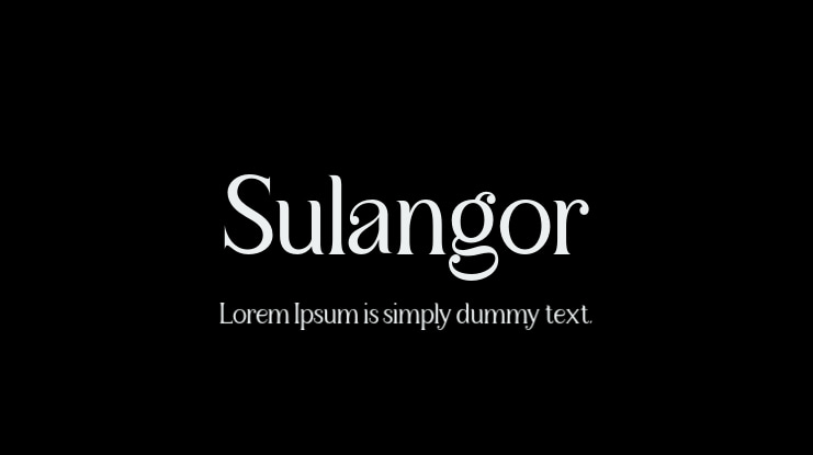 Sulangor Font Family