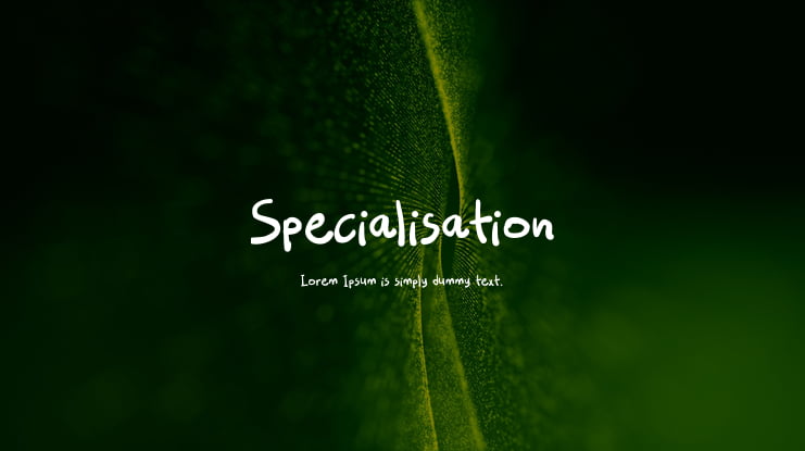 Specialisation Font