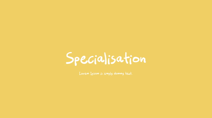 Specialisation Font