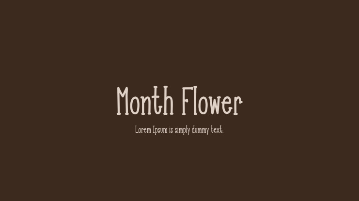 Month Flower Font