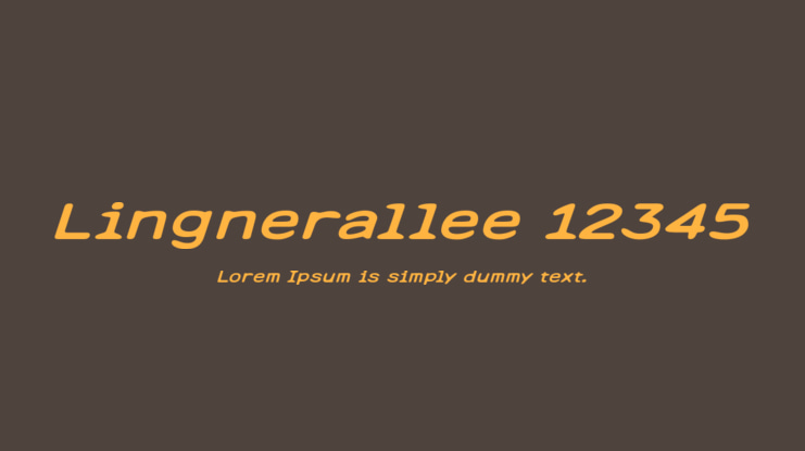 Lingnerallee 12345 Font