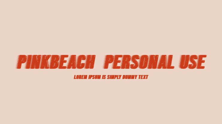 PINKBEACH  PERSONAL USE Font Family