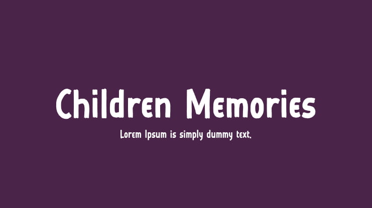 Children Memories Font
