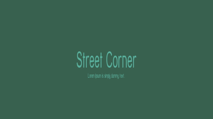 Street Corner Font Family