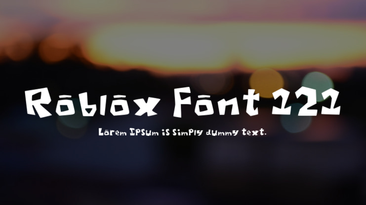 Roblox Font 121