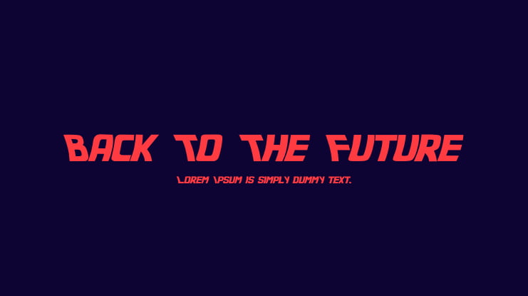 Back To The Future Font Family