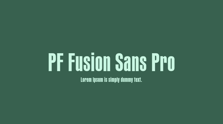 PF Fusion Sans Pro Font Family