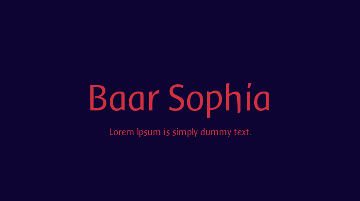 Baar Sophia Font