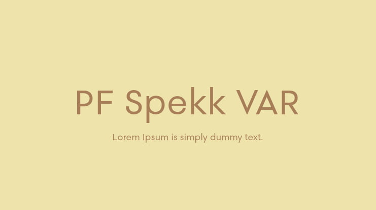 PF Spekk VAR Font Family