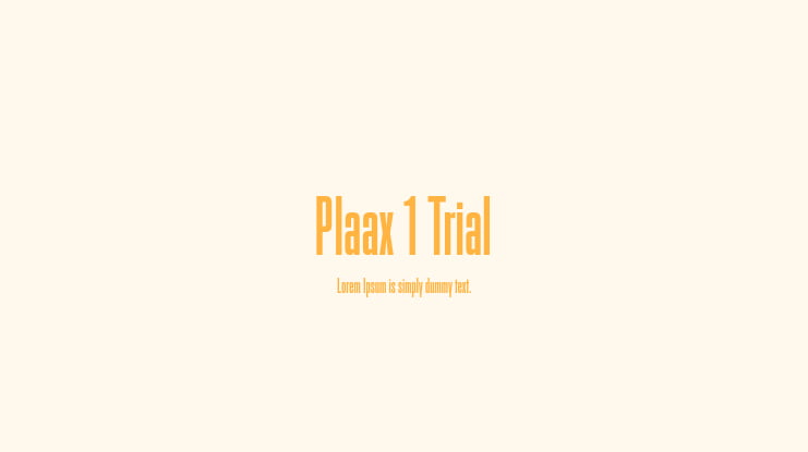 Plaax 1 Trial Font Family