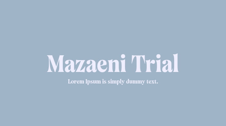 Mazaeni Trial Font Family