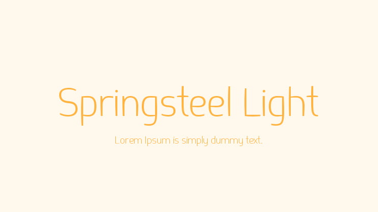 Springsteel Light Font