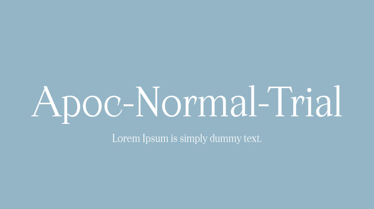 Apoc-Normal-Trial Font Family : Download Free for Desktop & Webfont