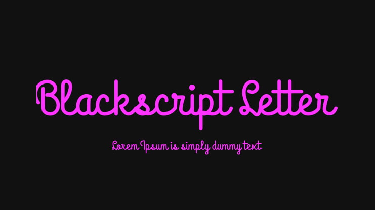 Blackscript Letter Font