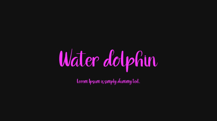 Water dolphin Font