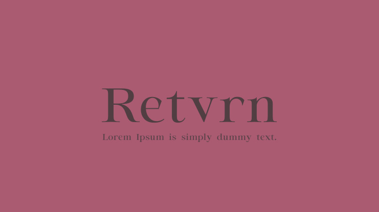 Retvrn Font