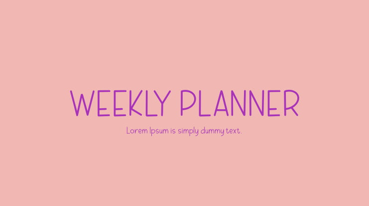 WEEKLY PLANNER Font