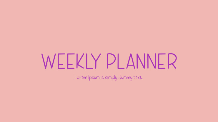 WEEKLY PLANNER Font