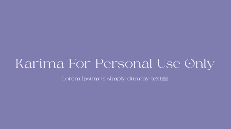 Karima For Personal Use Only Font
