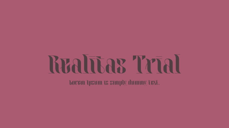 Realitas Trial Font