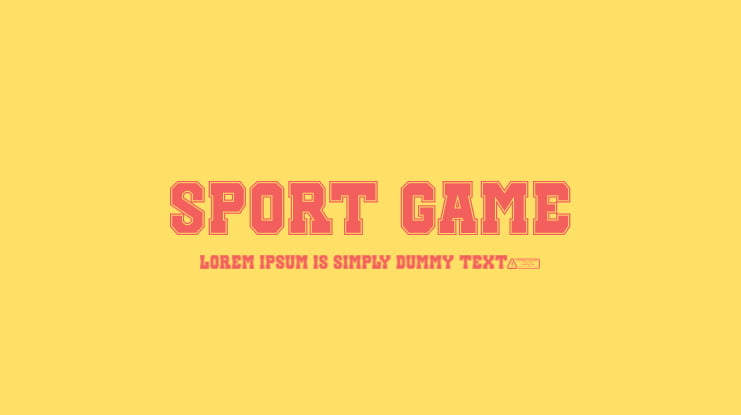 SPORT GAME Font