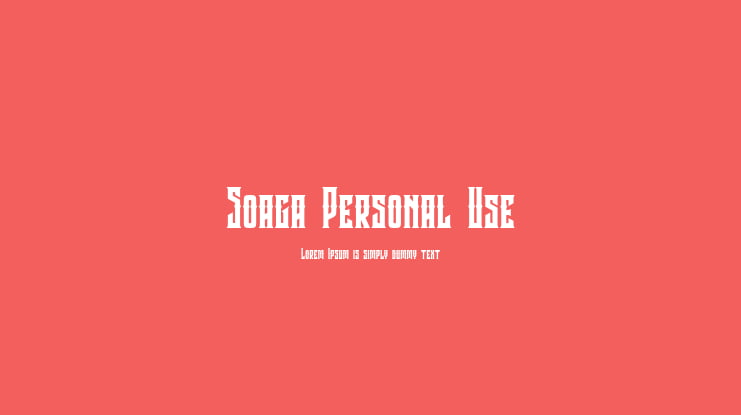 Soaga Personal Use Font