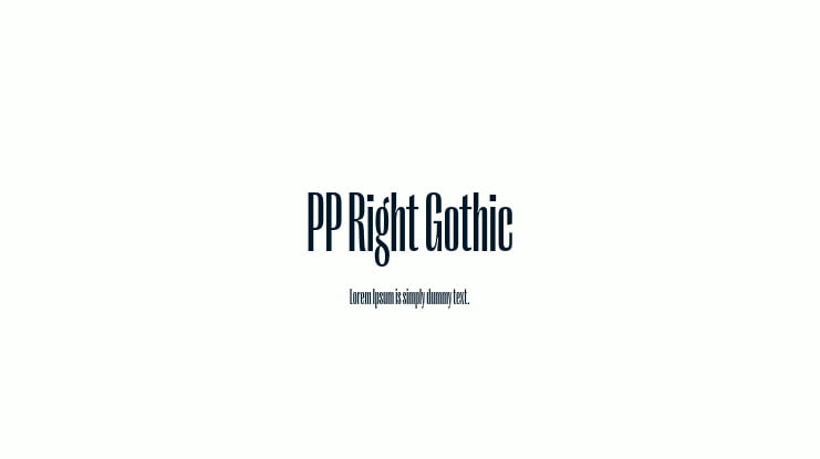PP Right Gothic Font Family