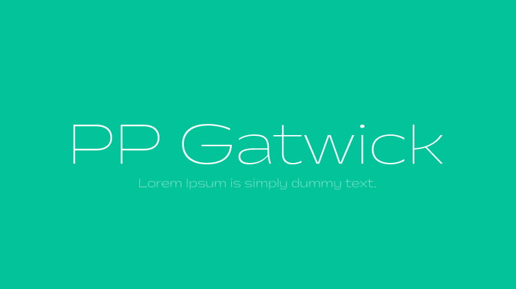 PP Gatwick Font Family