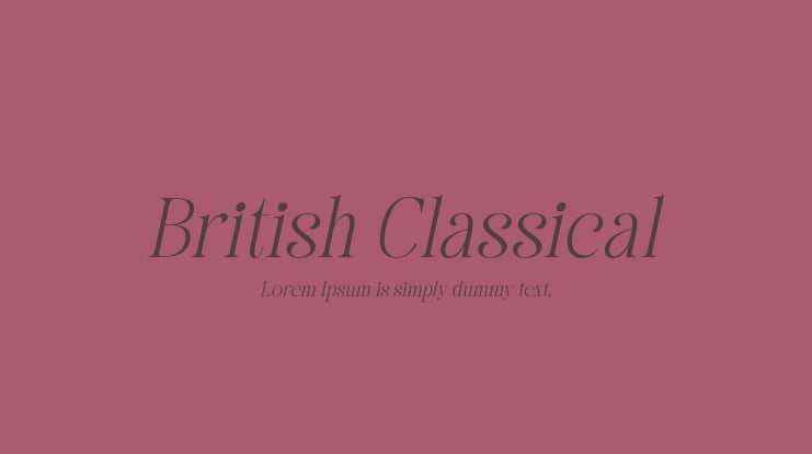 British Classical Font