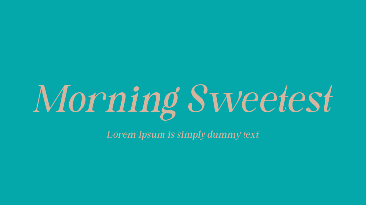 Morning Sweetest Font