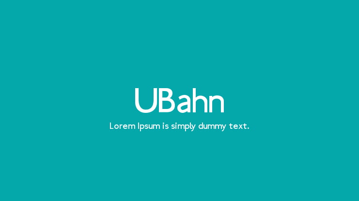 UBahn Font Family