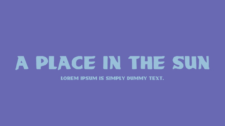 A place in the Sun Font