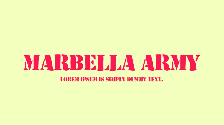Marbella Army Font