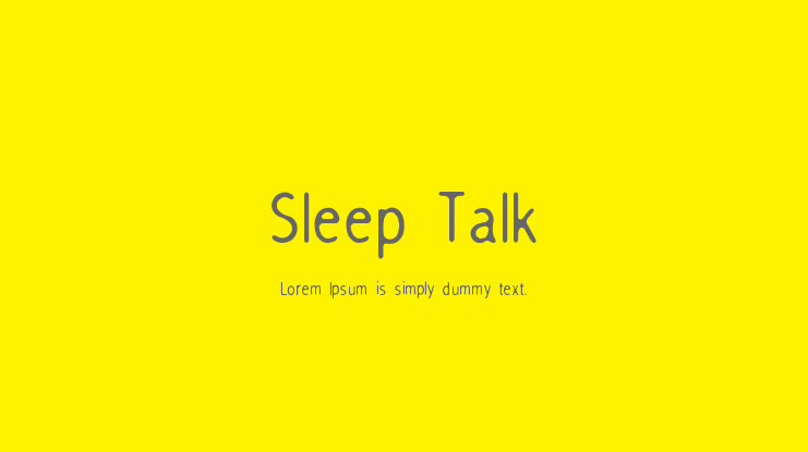Sleep Talk Font