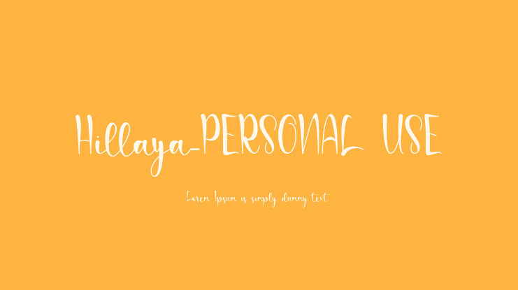 Hillaya-PERSONAL USE Font