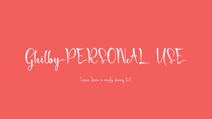 Ghilby-PERSONAL USE Font