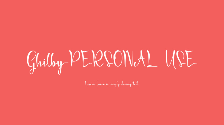 Ghilby-PERSONAL USE Font