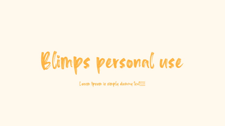Blimps personal use Font