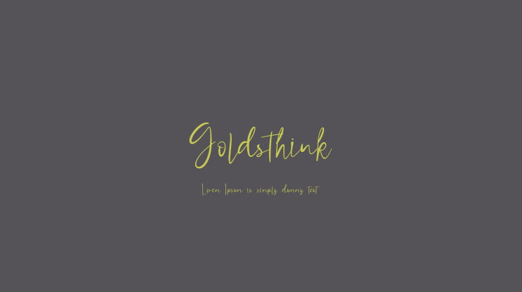 Goldsthink Font